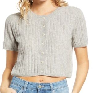 Reformation Germaine Cropped Cashmere Cardigan size L